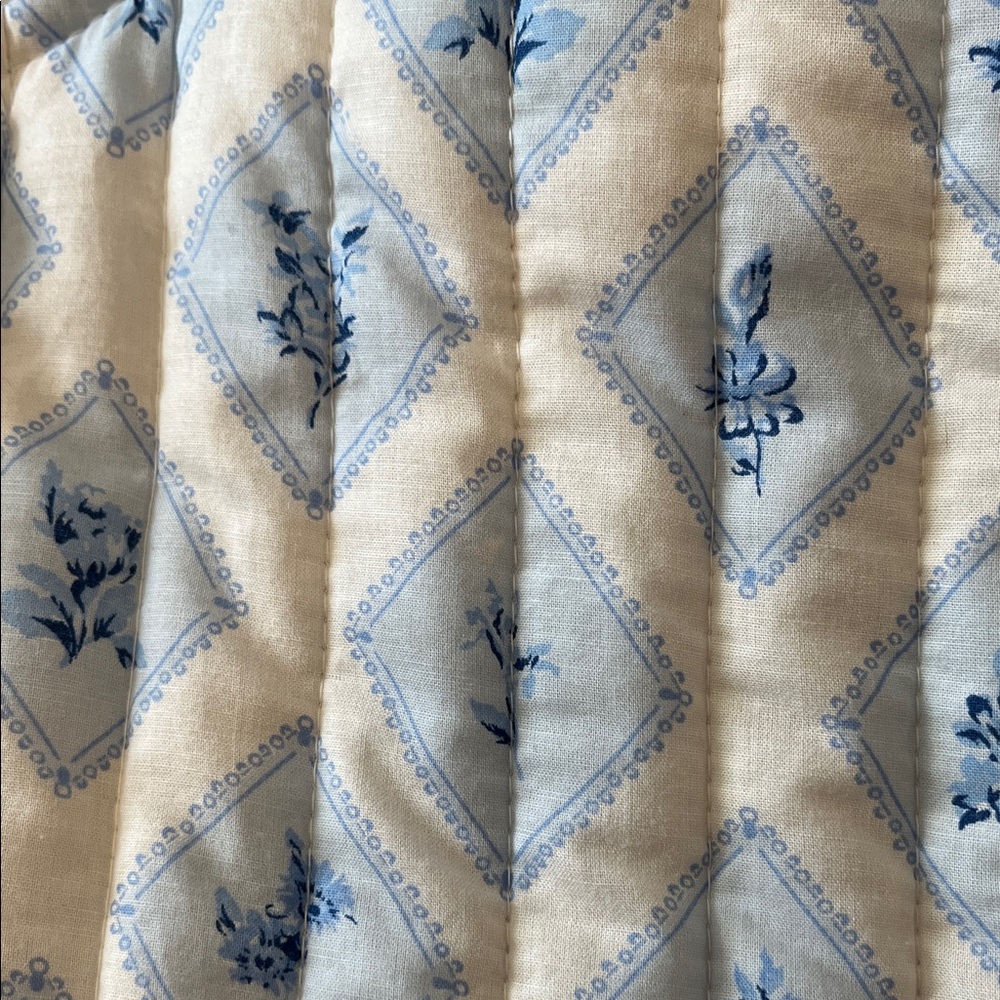 Japna Blue and White Quilted Vest - Picture 10 of 11